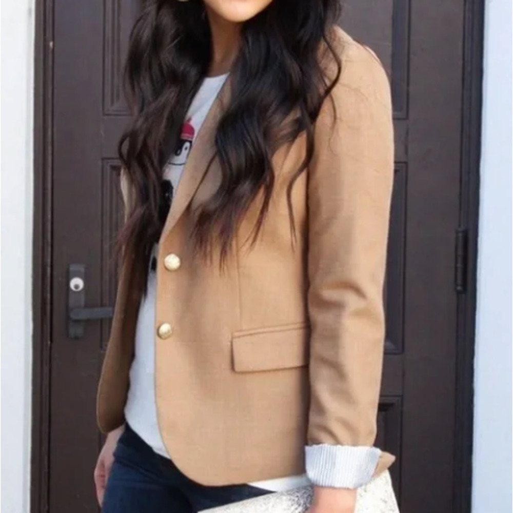 J.Crew Schoolboy Blazer Blogger Favorite Neutral Old Money Career Jacket Camel 4 - Picture 12 of 12